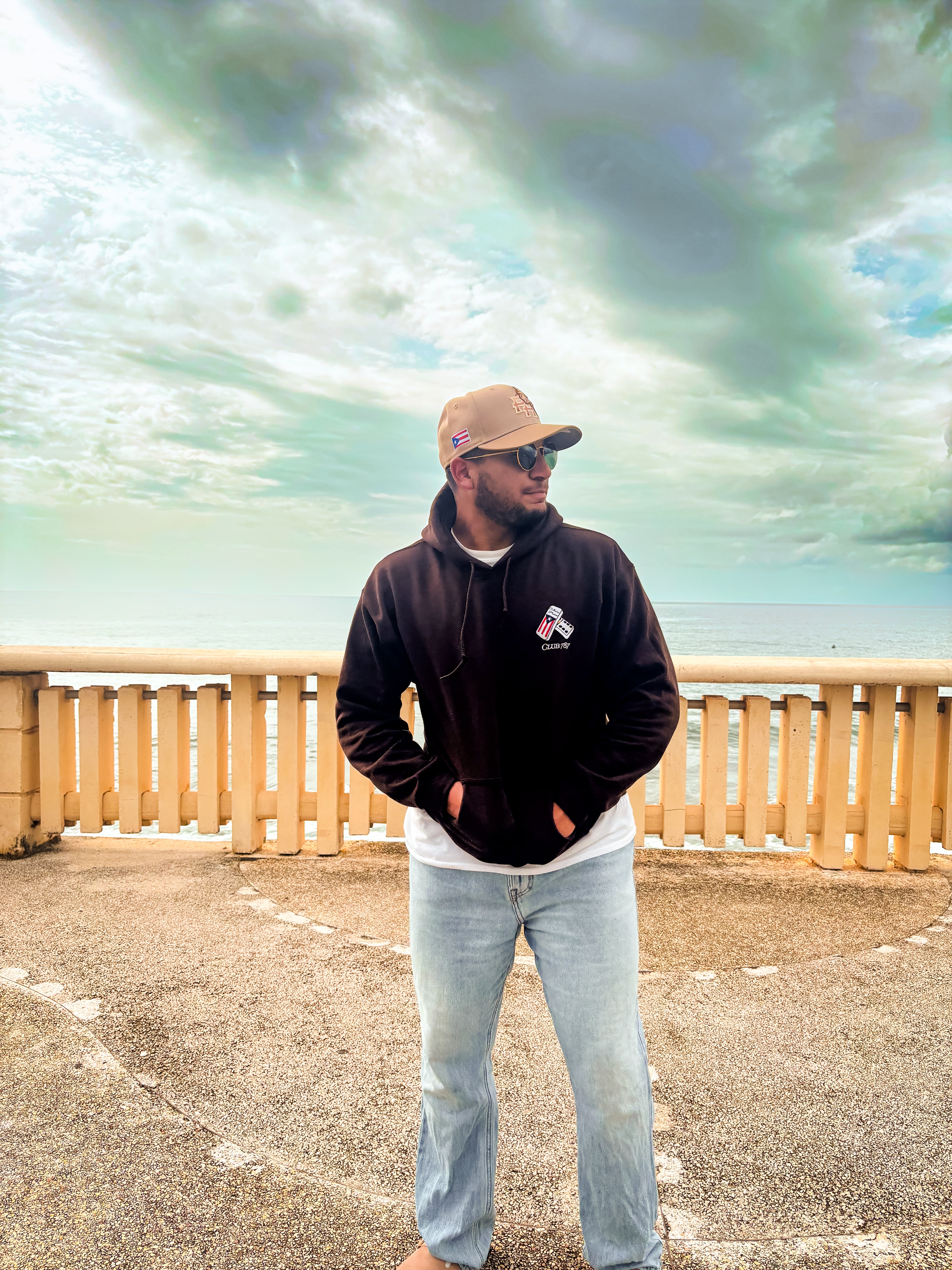 "Club 787 Domino" Hoodie "Dark Chocolate"