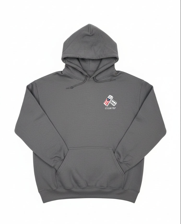 "Club 787 Domino" Hoodie "Ash Grey"
