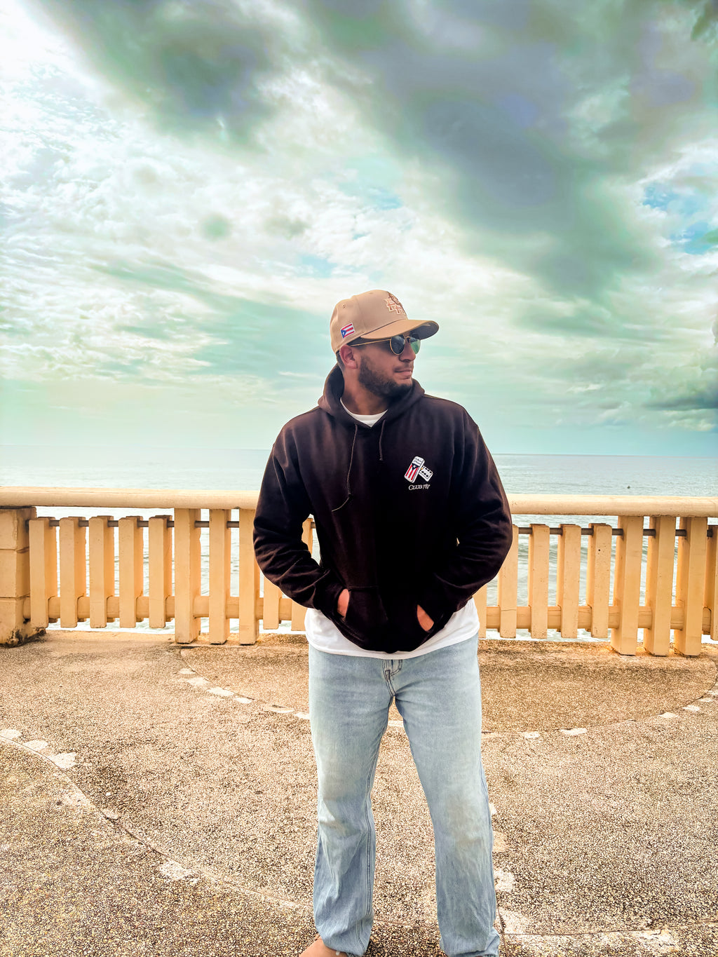 "Club 787 Domino" Hoodie "Dark Chocolate"