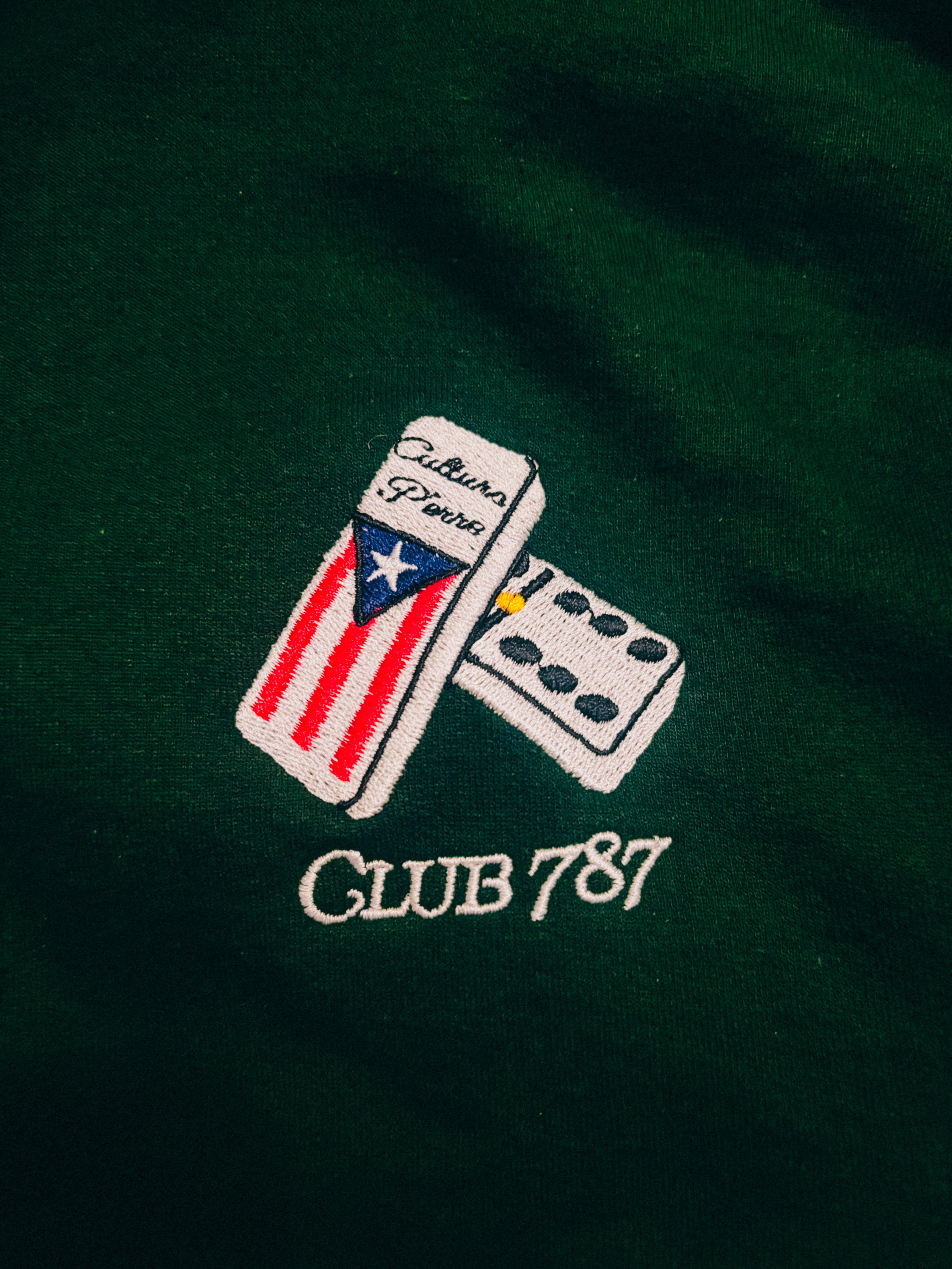 "Club 787 Domino" Hoodie "Forest Green"