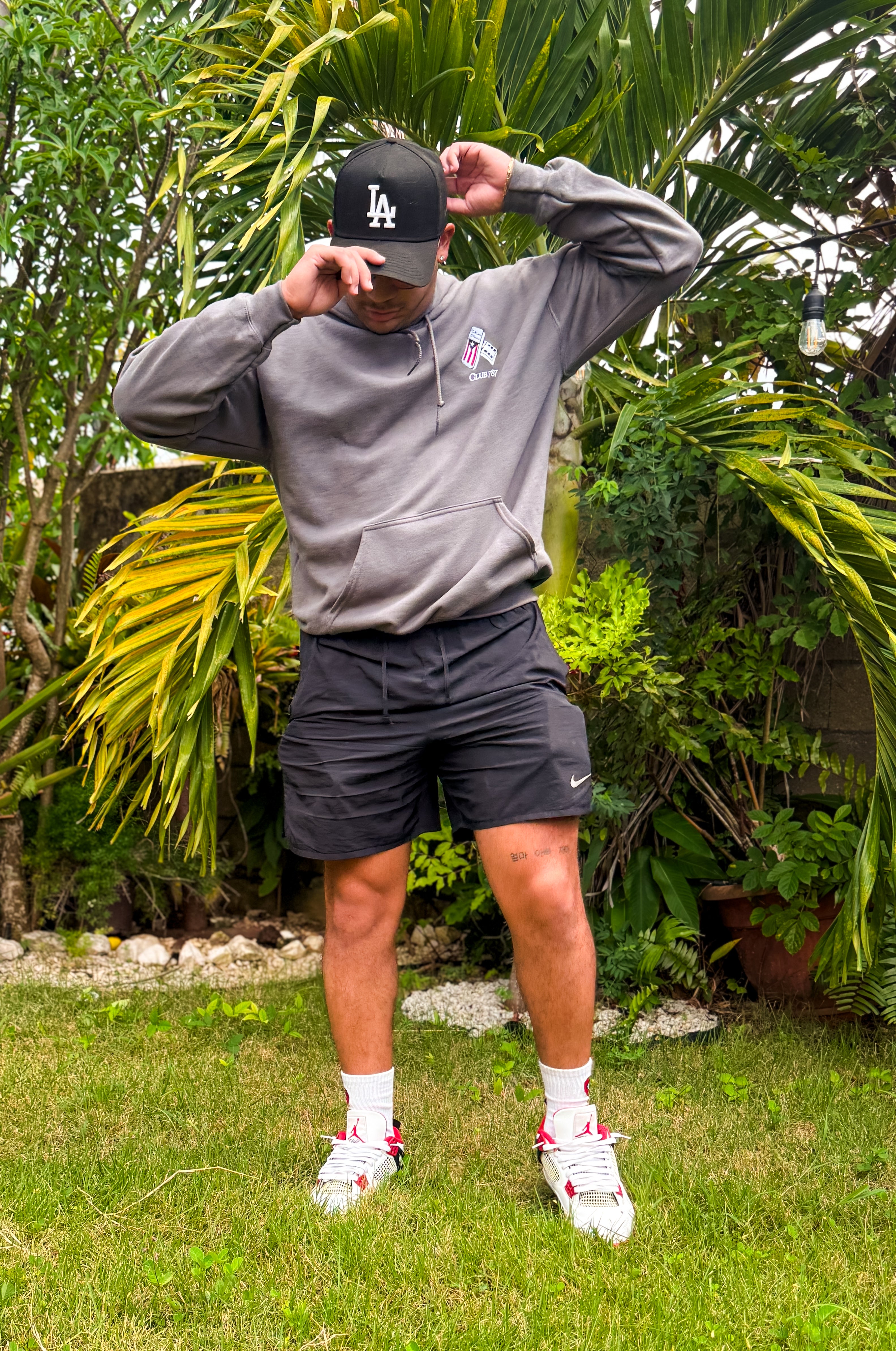 "Club 787 Domino" Hoodie "Ash Grey"